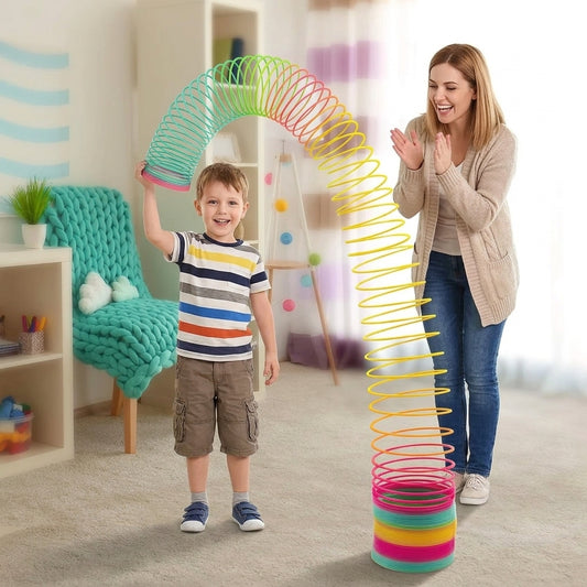 Giant Rainbow Magic Coil Spring – Jumbo Slinky Sensory Fidget Toy for Kids