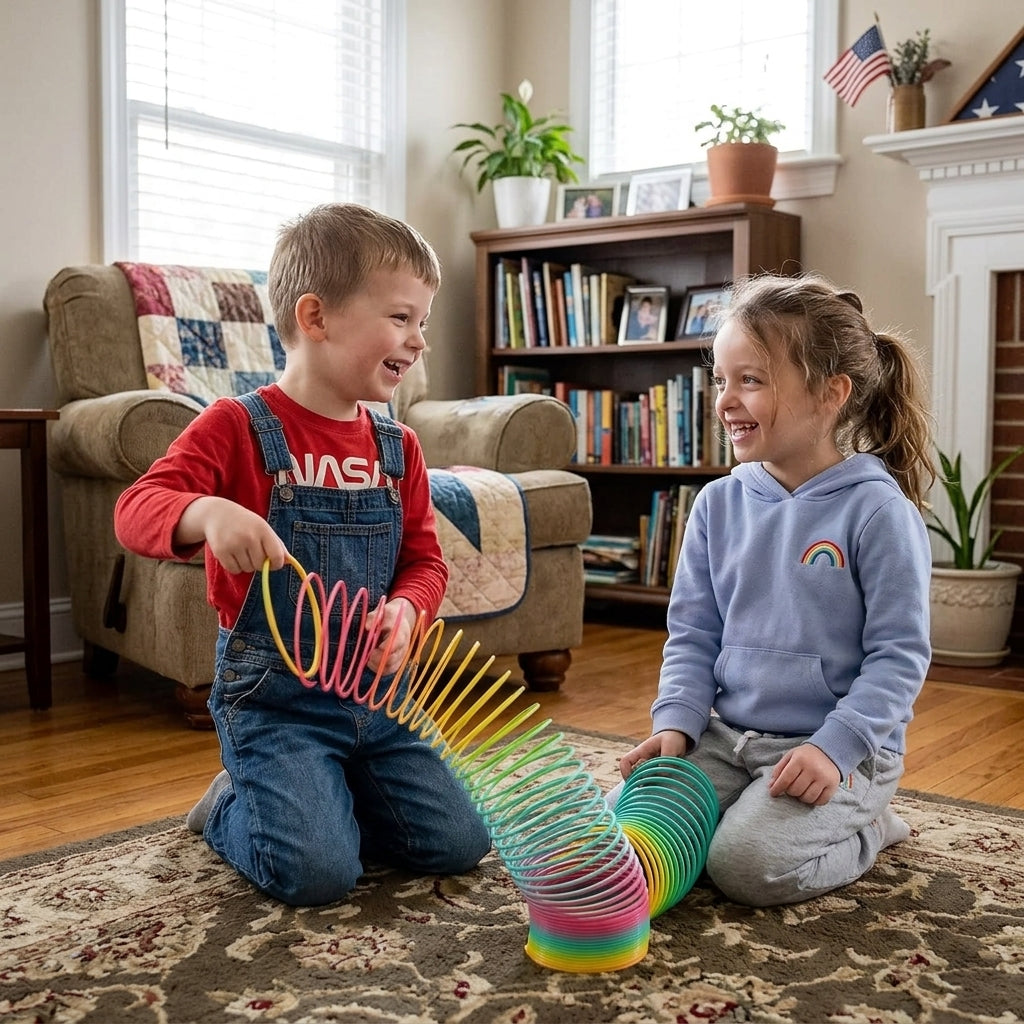 Giant Rainbow Magic Coil Spring – Jumbo Slinky Sensory Fidget Toy for Kids
